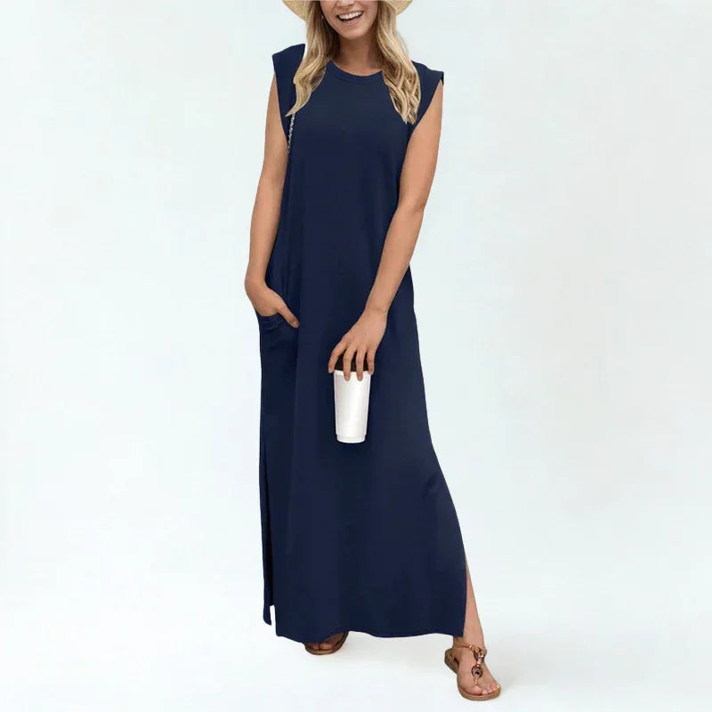 Vestido La Señorita™ em Malha Rayon Super Soltinha com Bolsos Laterais