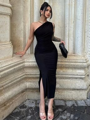 Vestido Feminino Maxi – Split & Elegance