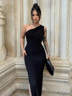 Vestido Feminino Maxi – Split & Elegance
