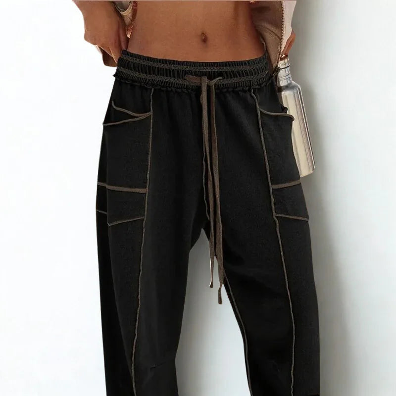 Calça Baggy Anastácia™ em Algodão Misto Super Leve com Cintura Elástica