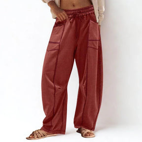 Calça Baggy Anastácia™ em Algodão Misto Super Leve com Cintura Elástica