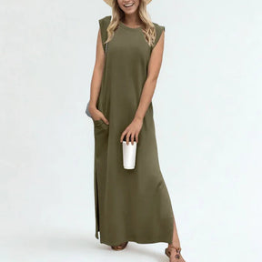 Vestido La Señorita™ em Malha Rayon Super Soltinha com Bolsos Laterais