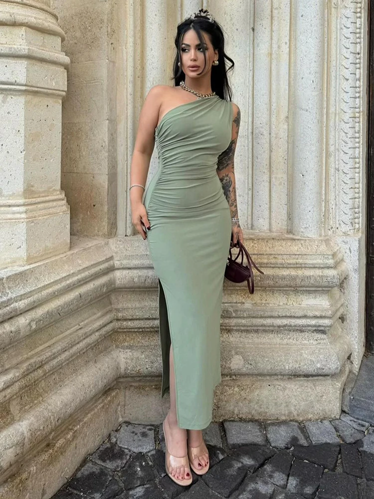 Vestido Feminino Maxi – Split & Elegance