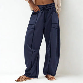Calça Baggy Anastácia™ em Algodão Misto Super Leve com Cintura Elástica