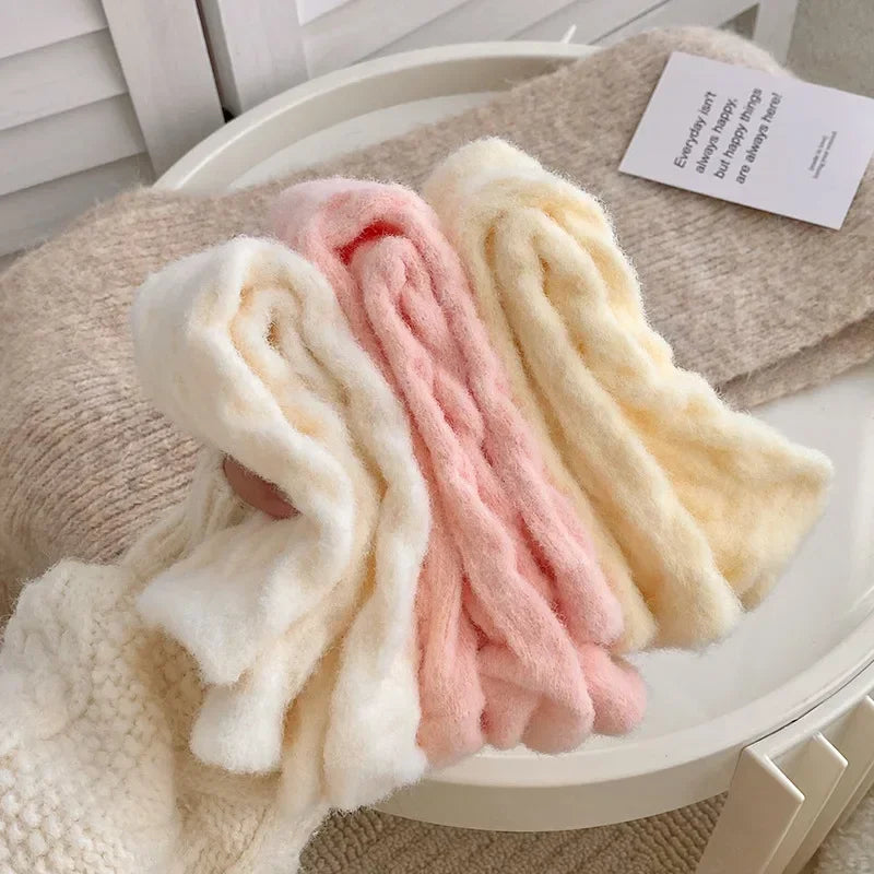 Kit de Meias Bella™ em Malha Felpuda com Trama Trançada