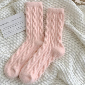 Kit de Meias Bella™ em Malha Felpuda com Trama Trançada