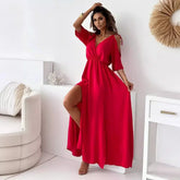 Vestido Sahara™ em Viscose Fluida com Ombros Vazados
