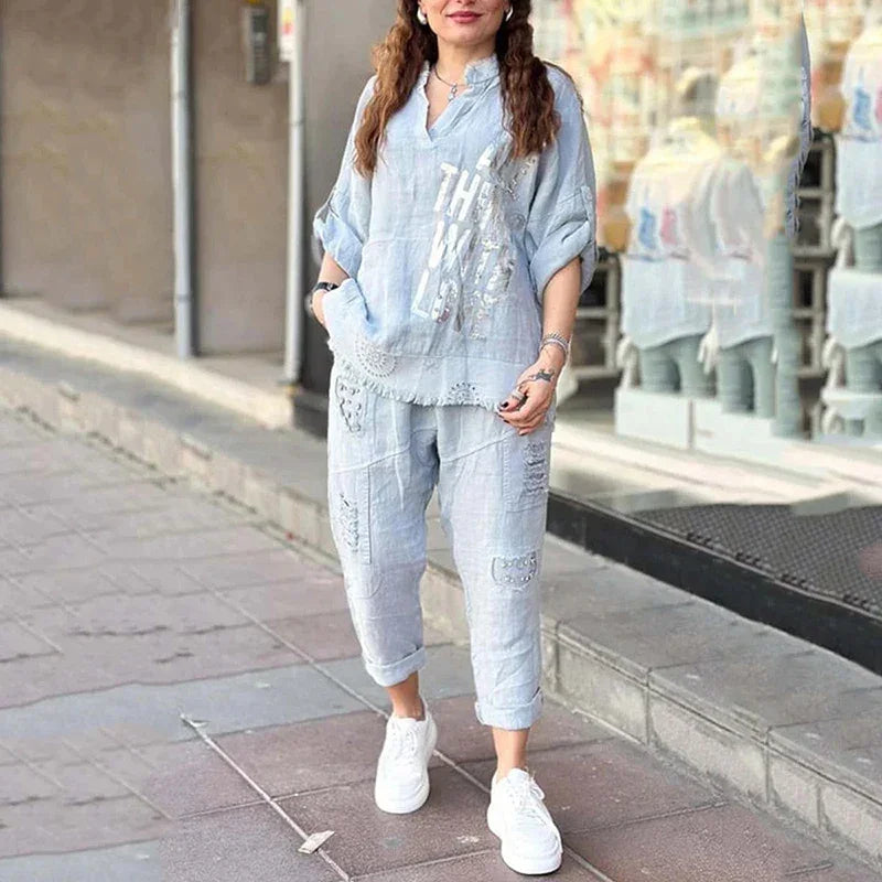 Conjunto Vogue Street™ em Linho de Algodão