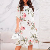 Vestido Di Fiore™ com Estampa Floral e Babado na Barra