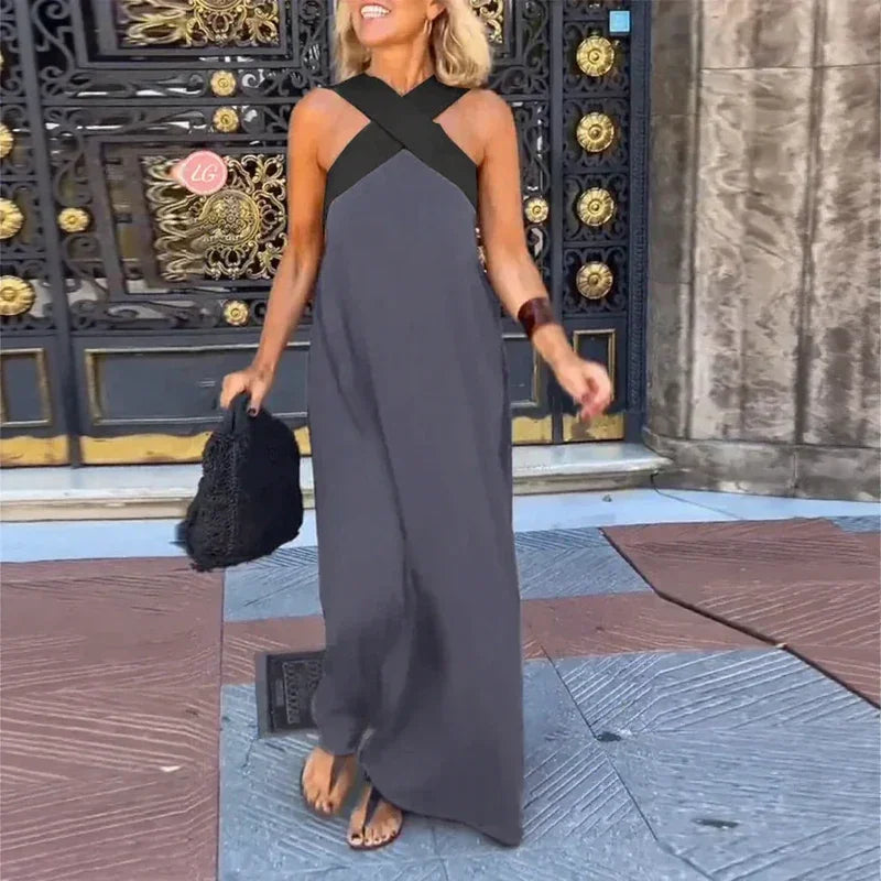 Vestido Blush Belle™ com Alças Cruzadas e Caimento Solto