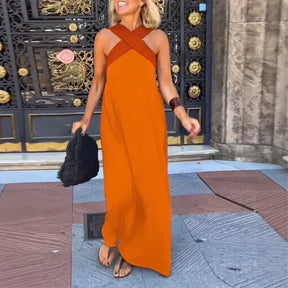 Vestido Blush Belle™ com Alças Cruzadas e Caimento Solto