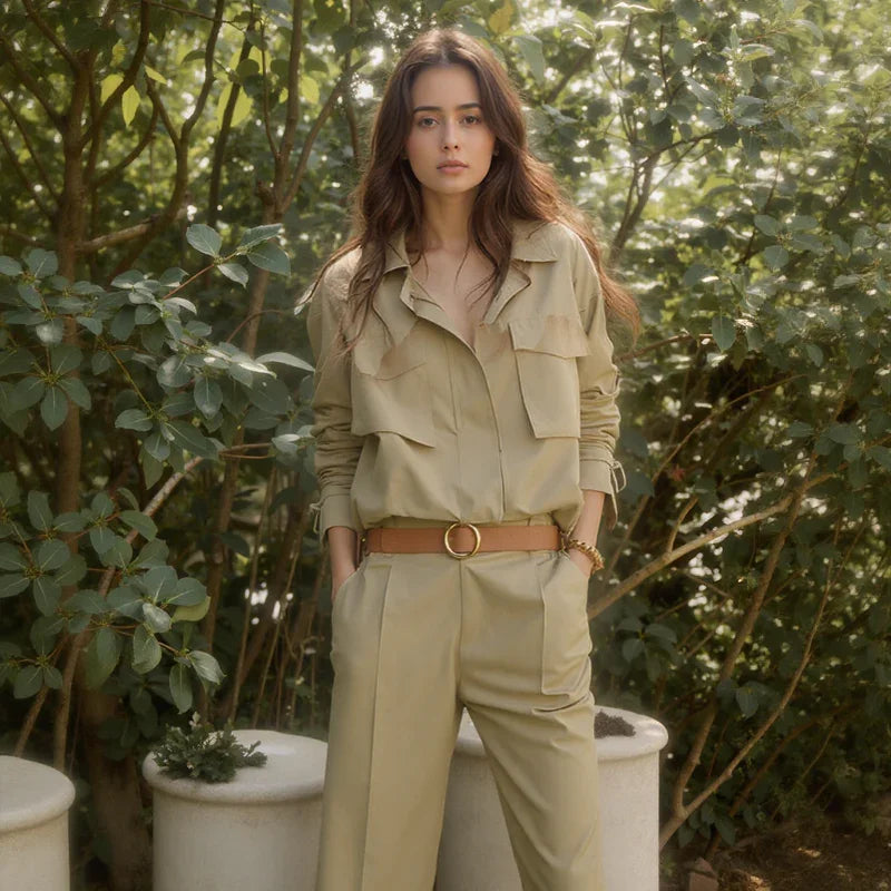 Conjunto Urban Tailor™ com Jaqueta Casual e Calça Cropped