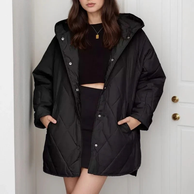 Casaco Mirella™ Estilo Parka com  Matelassê Aconchegante