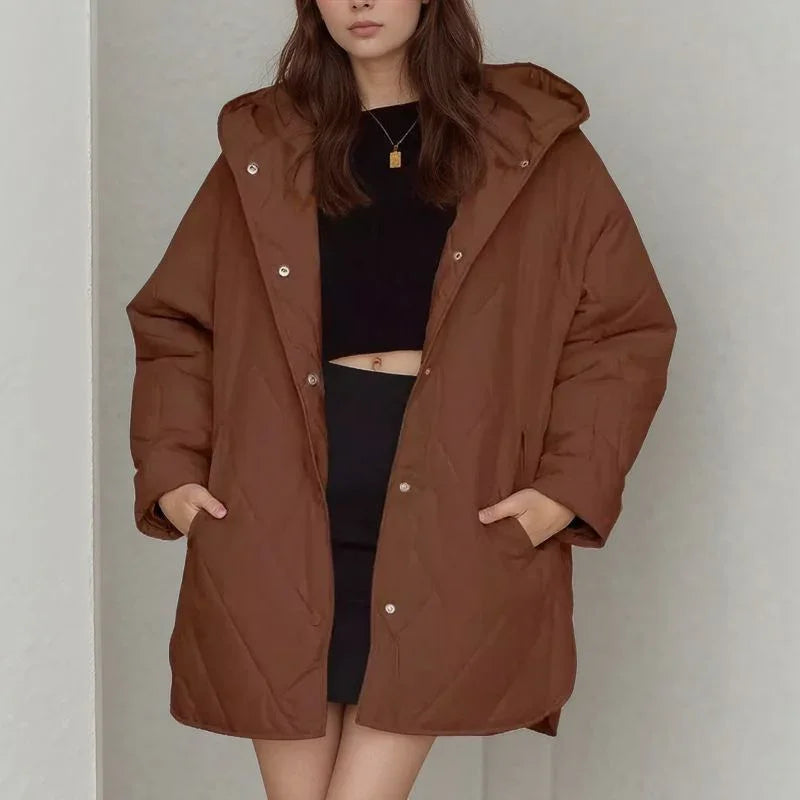 Casaco Mirella™ Estilo Parka com  Matelassê Aconchegante