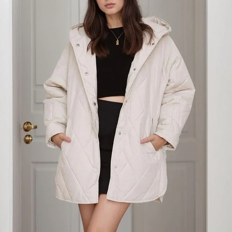 Casaco Mirella™ Estilo Parka com  Matelassê Aconchegante