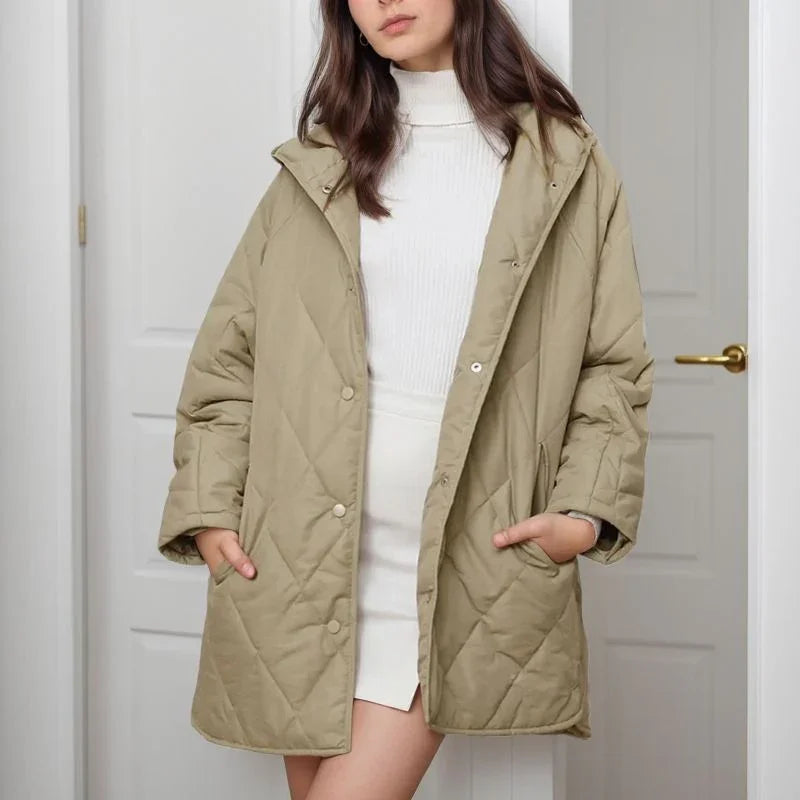 Casaco Mirella™ Estilo Parka com  Matelassê Aconchegante