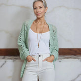 Cardigan Serena™ com Trama de Algodão Artesanal