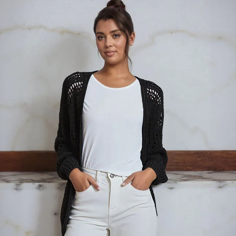 Cardigan Serena™ com Trama de Algodão Artesanal
