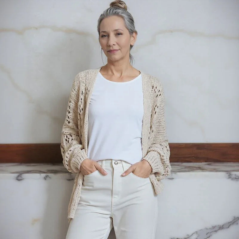 Cardigan Serena™ com Trama de Algodão Artesanal
