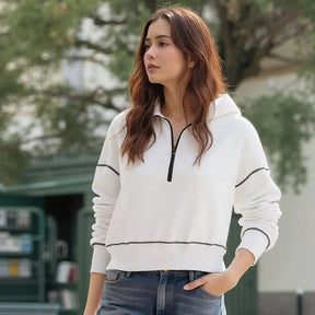 Moletom Cropped Kendall™ em Moletom Premium com Zíper Frontal