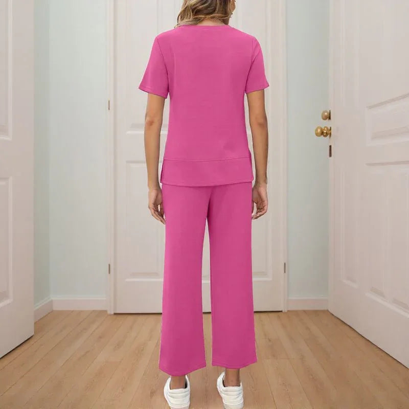Conjunto Lounge Capri™ em Malha Premium com Calça Pantalona e Blusa Soltinha