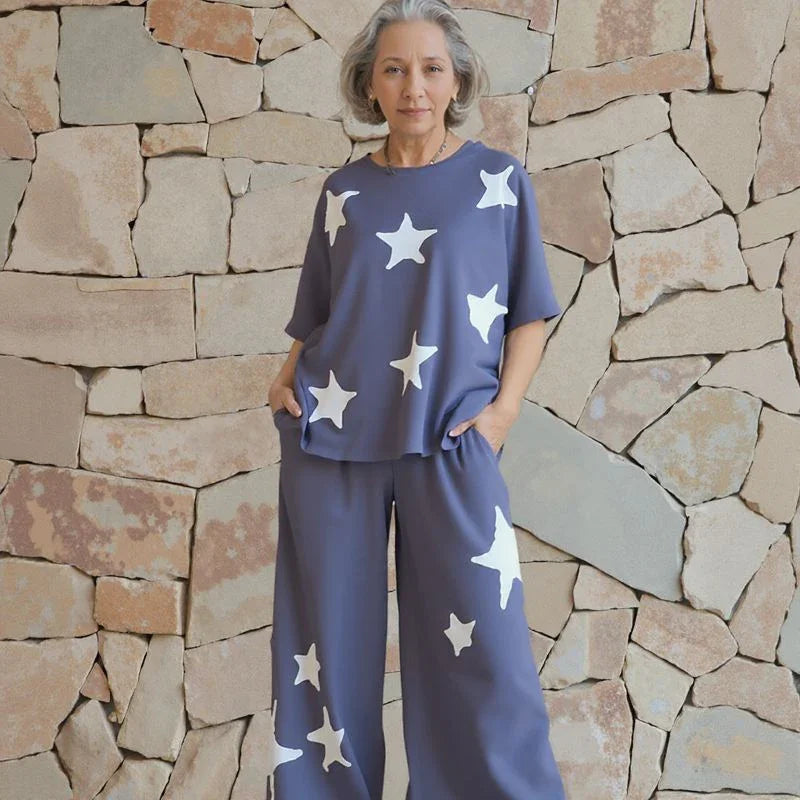Conjunto Estrelato™ Em Mescla De Viscose e Algodão