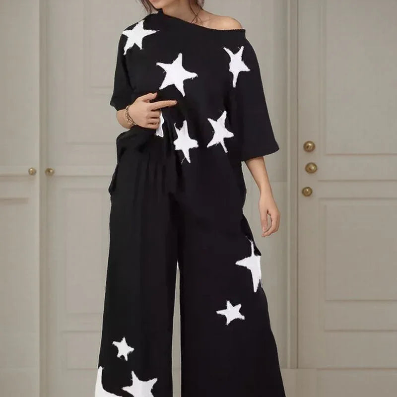 Conjunto Estrelato™ Em Mescla De Viscose e Algodão