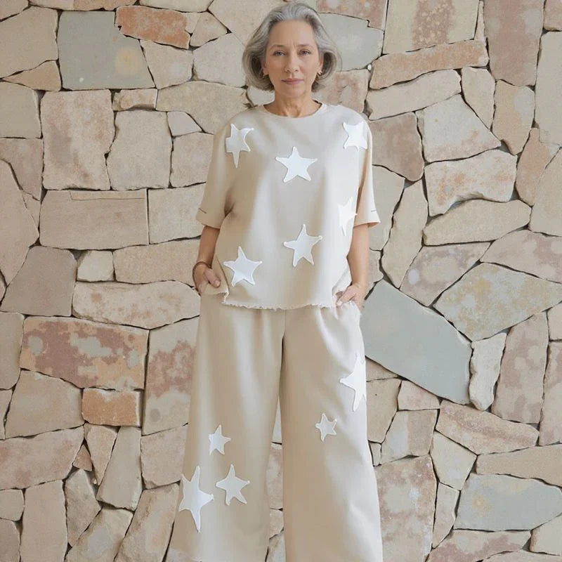Conjunto Estrelato™ Em Mescla De Viscose e Algodão