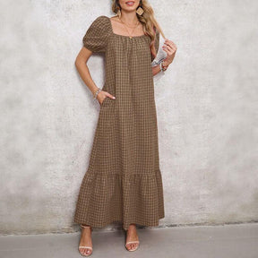 Vestido Campestre Lolita™ em Algodão Misto com Manga Bufante
