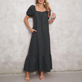 Vestido Campestre Lolita™ em Algodão Misto com Manga Bufante