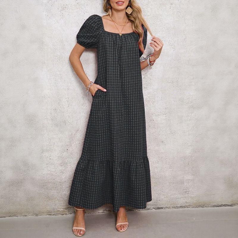 Vestido Campestre Lolita™ em Algodão Misto com Manga Bufante