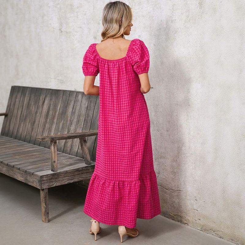 Vestido Campestre Lolita™ em Algodão Misto com Manga Bufante