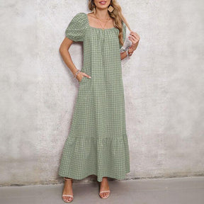 Vestido Campestre Lolita™ em Algodão Misto com Manga Bufante