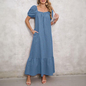 Vestido Campestre Lolita™ em Algodão Misto com Manga Bufante