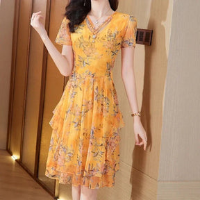 Vestido Bellevoile™ em Popelina Floral com Movimento Leve