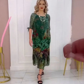 Vestido Giardino™ com Estampa Botânica em Tecido Fluido