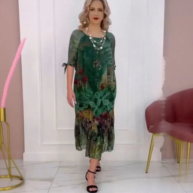 Vestido Giardino™ com Estampa Botânica em Tecido Fluido