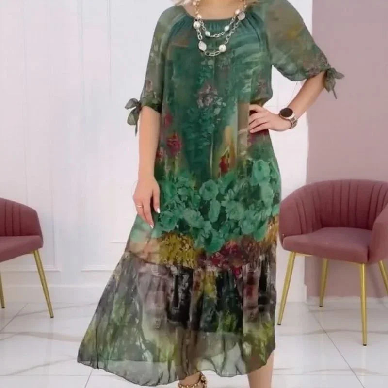 Vestido Giardino™ com Estampa Botânica em Tecido Fluido