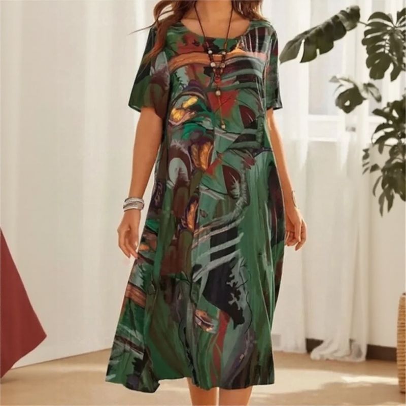 Vestido Galeria™ em Estampa Abstrata Contemporânea