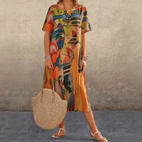 Vestido Galeria™ em Estampa Abstrata Contemporânea