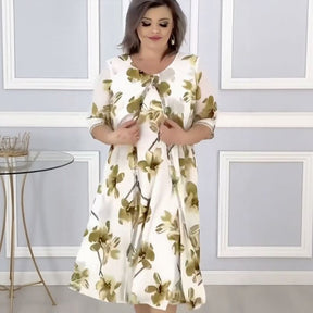 Vestido Magnolia Belle™ com Dupla Camada e Estampa Floral Aérea