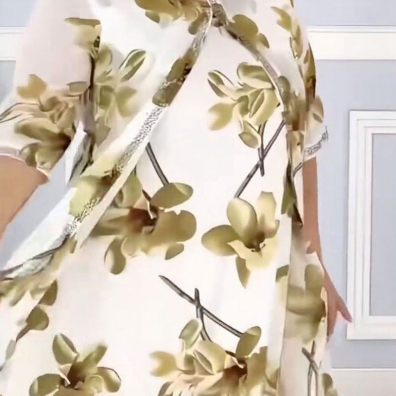 Vestido Magnolia Belle™ com Dupla Camada e Estampa Floral Aérea