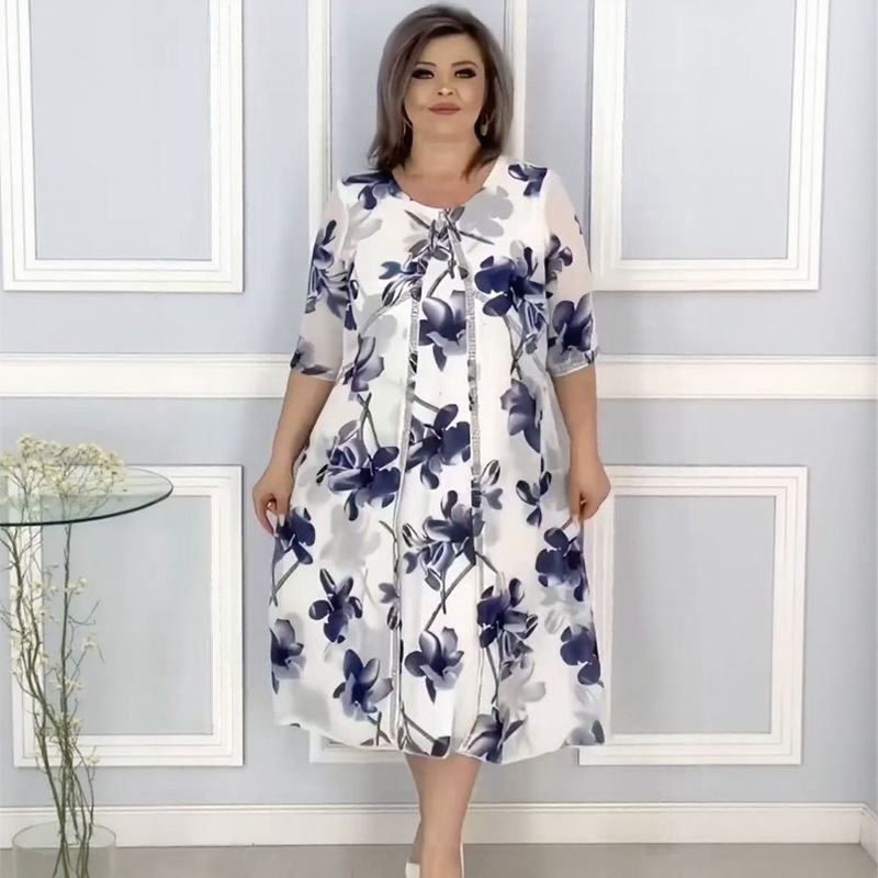 Vestido Magnolia Belle™ com Dupla Camada e Estampa Floral Aérea
