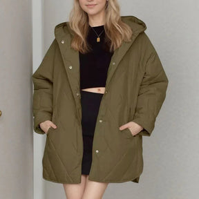 Casaco Mirella™ Estilo Parka com  Matelassê Aconchegante