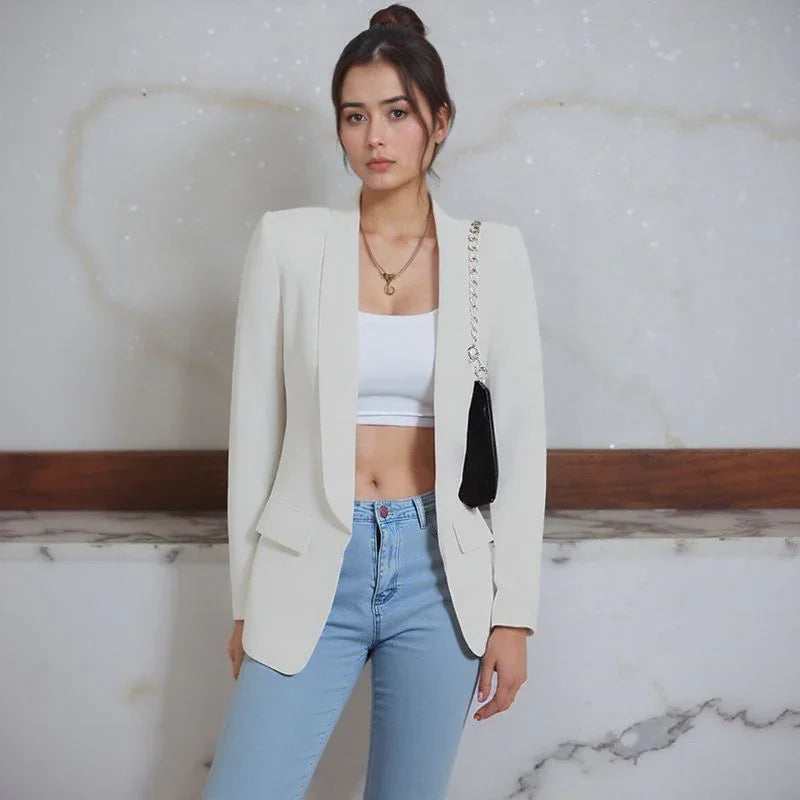 Blazer Amanda™ de Alfaiataria com Lapela Clássica