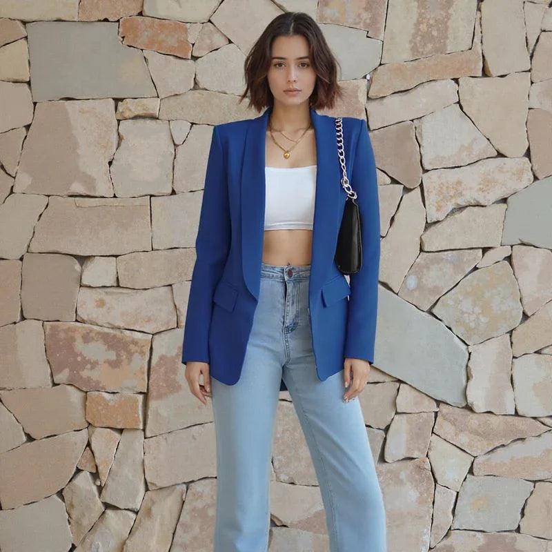 Blazer Amanda™ de Alfaiataria com Lapela Clássica