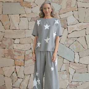 Conjunto Estrelato™ Em Mescla De Viscose e Algodão