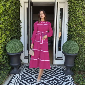 Vestido Walga™ Estilo Retrô Europeu em Veludo Cotelê