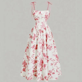 Vestido Violetta™ com Estampa Floral e Saia Ampla Confortável