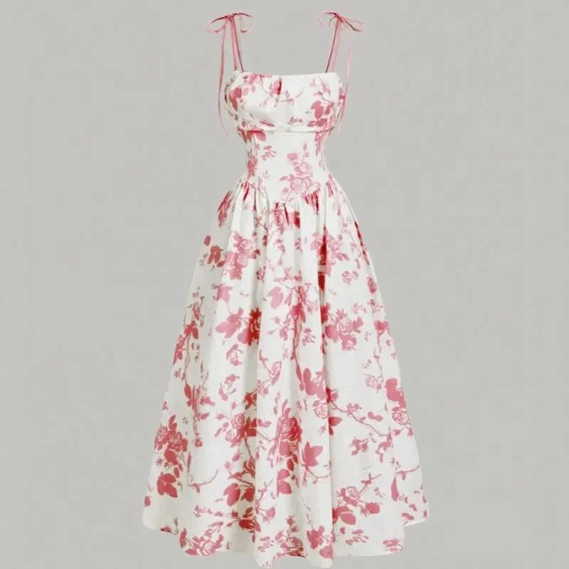 Vestido Violetta™ com Estampa Floral e Saia Ampla Confortável
